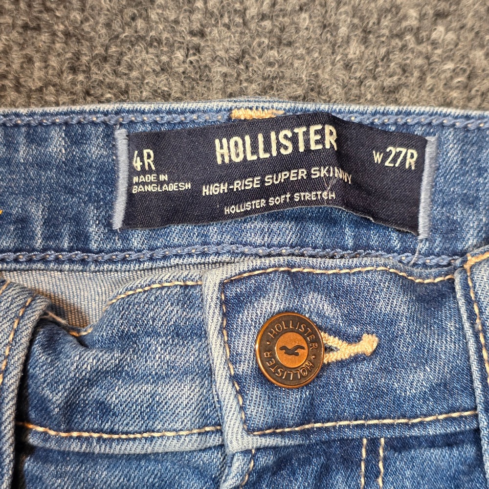Hollister 4R/27R Womens High Rise Super Skinny Jeans Medium Wash Tuck in Boots - Picture 8 of 9